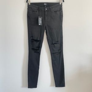 NWT Paige Verdugo Black Distressed Ultra Skinny Jeans